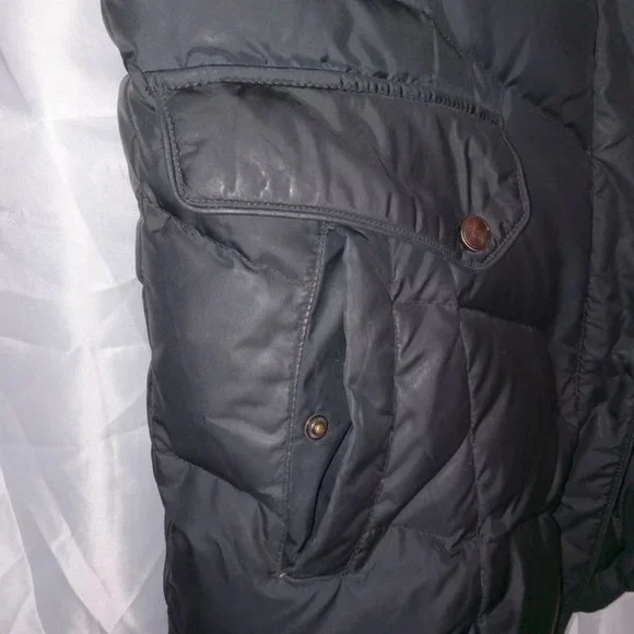 Cole Haan Black Women's Down Coat Jacket with Knit Collar size Large - Picture 3 of 12